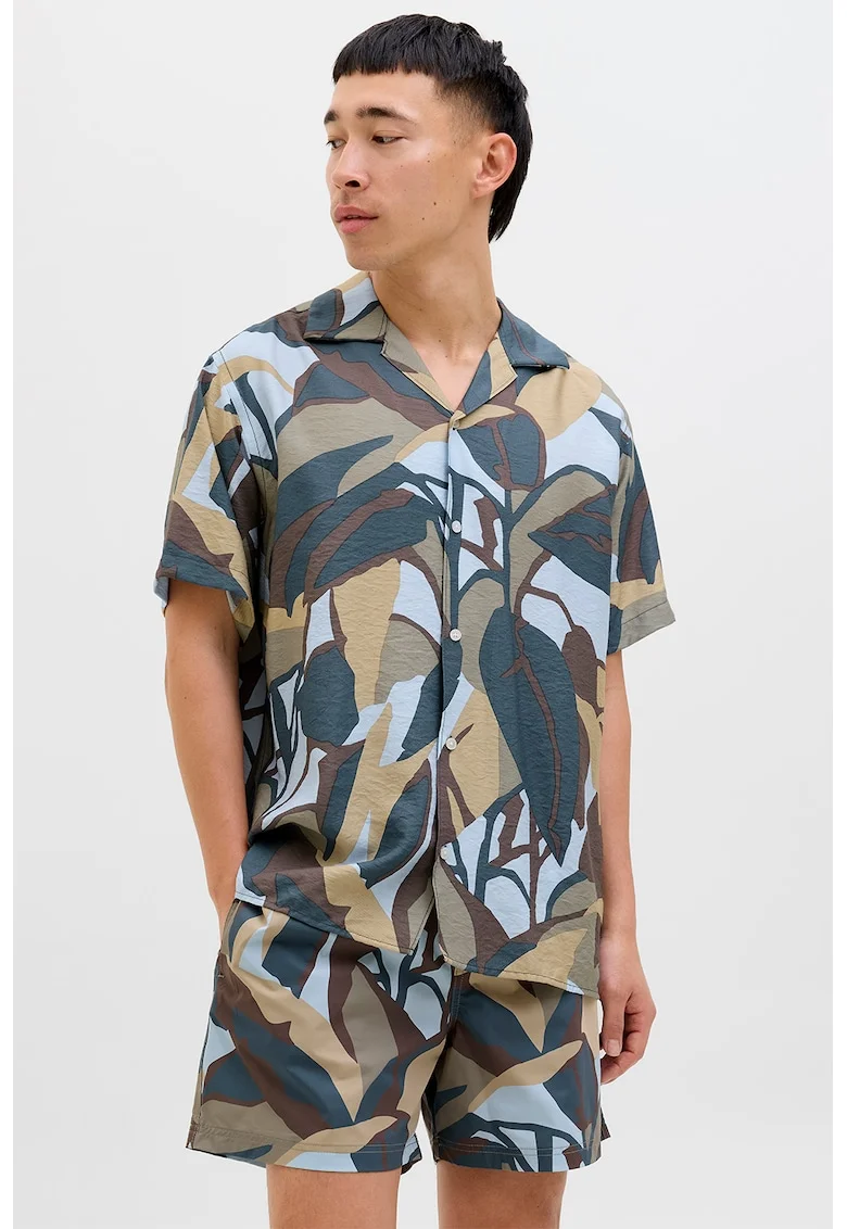 Camasa cu maneci scurte si model, Multicolor