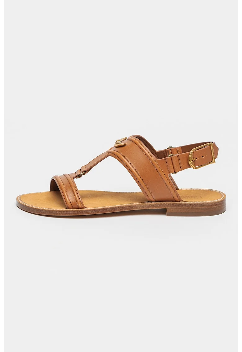 Sandale slingback din piele, Maro scortisoara