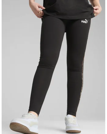 Colanti din amestec de bumbac cu animal print, Negru/Maro