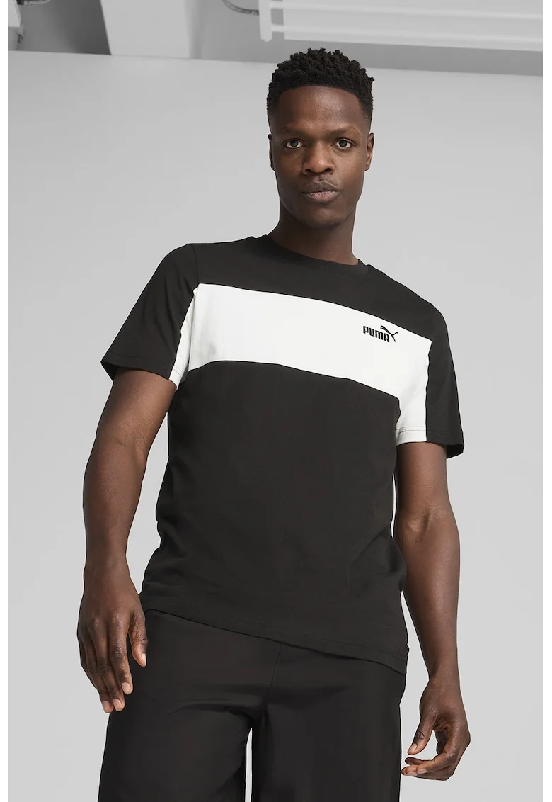 Tricou cu detaliu logo, Alb/Negru