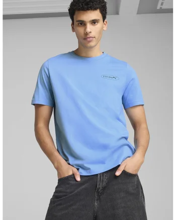 Tricou regular fit de bumbac cu model grafic, Alb/Albastru ultramarin/Albastru deschis