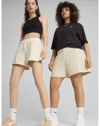 Pantalonis curti cu snur in talie, Bej deschis