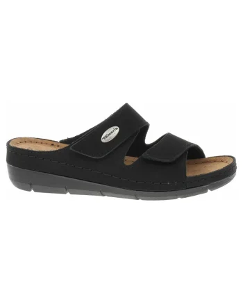 Papuci dama,  1-27510/20, piele naturala, negru, Negru