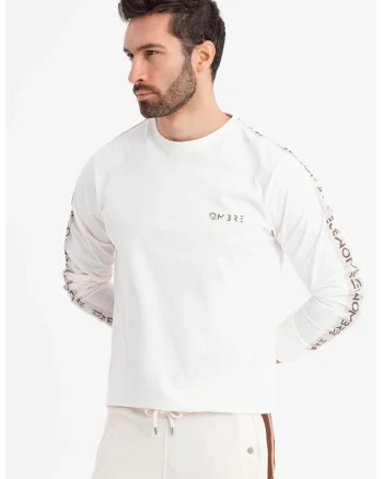 Bluza regular fit cu imprimeu logo, Alb murdar