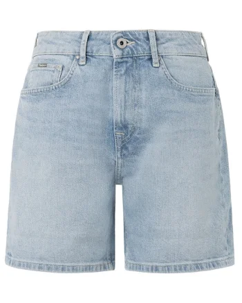 Blugi scurti regular fit cu buzunare, Albastru azur