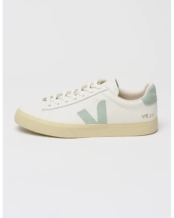 Pantofi sport low-cut de piele cu logo, Alb/Verde menta
