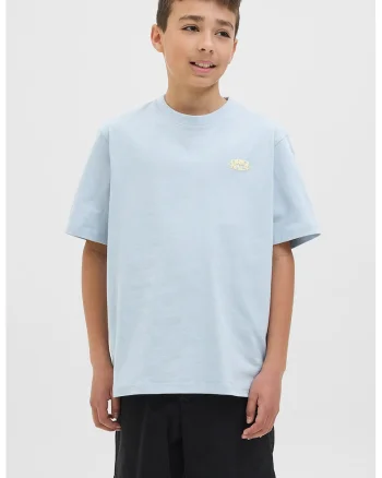 Tricou lejer din amestec de bumbac organic, Albastru azur