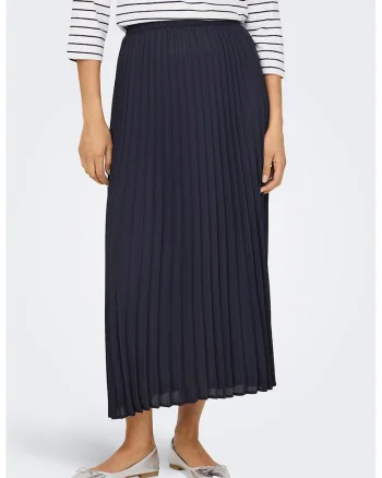 Fusta lunga cu model uni, Bleumarin