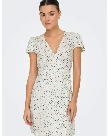 Rochie petrecuta cu model abstract Sezen, Albastru/Crem