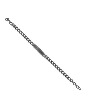 Bratara-lant cu logo Baron Armband, Argintiu
