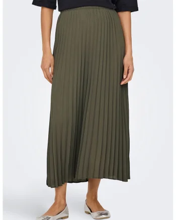 Fusta lunga cu model uni, Verde masliniu