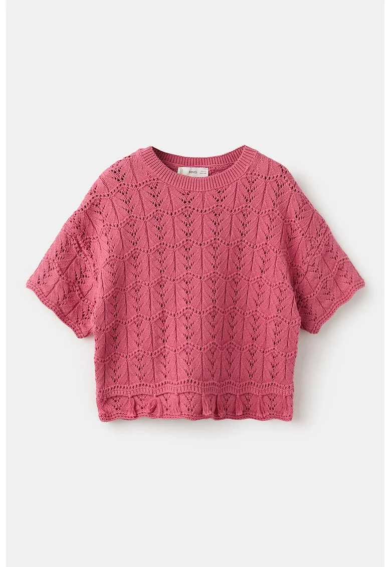Tricou tricotat din bumbac, fara inchidere, Roz aprins