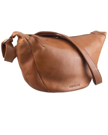 Geanta umar dama piele naturala coniac 36 x 21 cm, Colombiana,