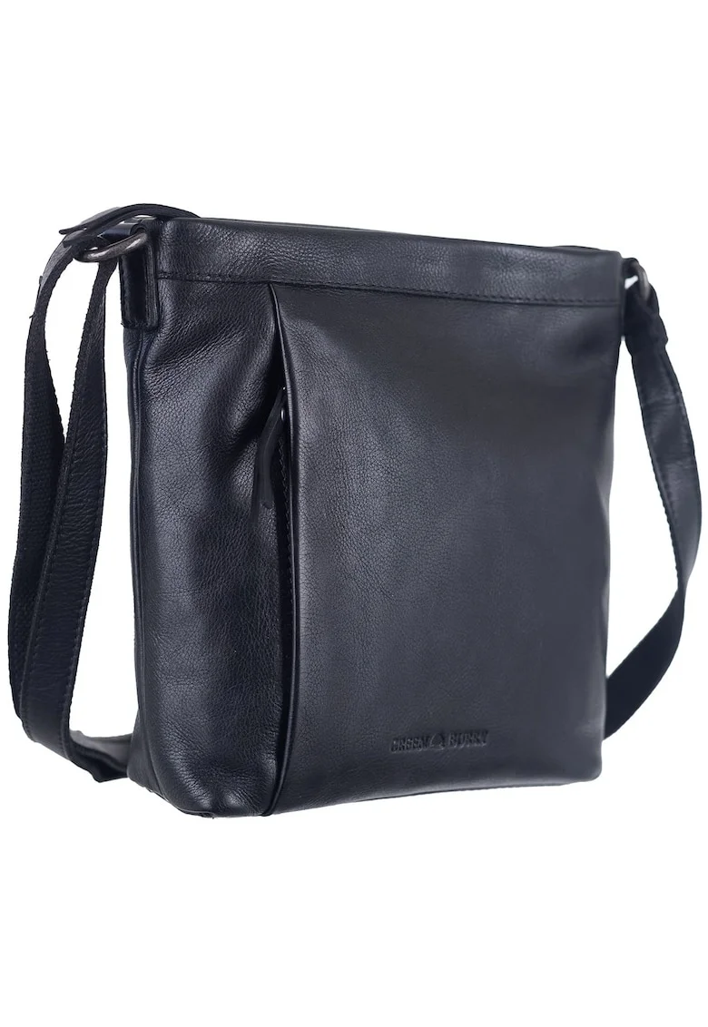 Geanta umar dama piele naturala neagra 23 x 24 cm, Colombiana,