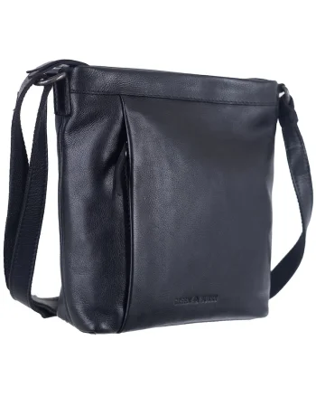 Geanta umar dama piele naturala neagra 23 x 24 cm, Colombiana,