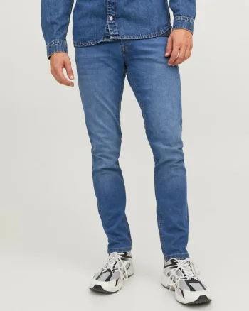 Blugi barbati Glenn, cu talie joasa si croiala Slim fit, Albadwqfstru, Albastru
