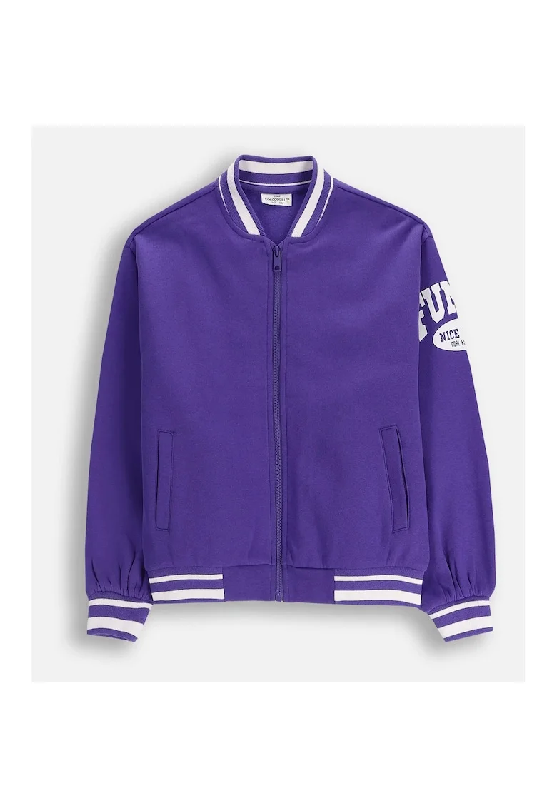 Geaca Bomber  mov, blana calduroasa, material moale, pentru fete, set disponibil