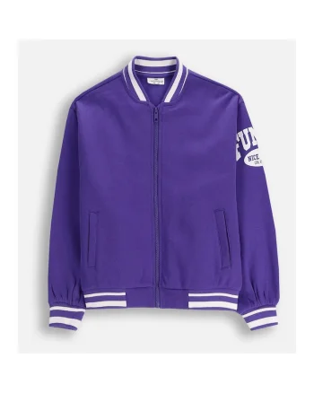Geaca Bomber  mov, blana calduroasa, material moale, pentru fete, set disponibil