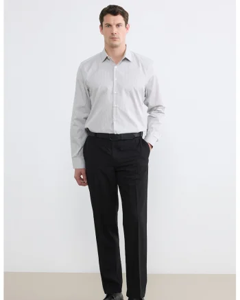 Camasa slim fit in carouri, Gri deschis