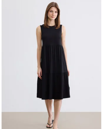 Rochie midi dreapta, Negru
