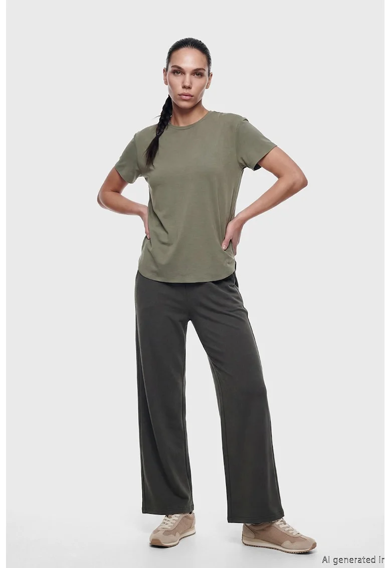 Tricou lejer din amestec de modal, Verde stins