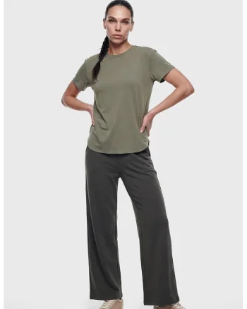 Tricou lejer din amestec de modal, Verde stins