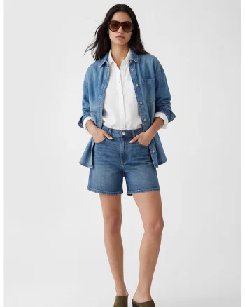 Blugi scurti regular fit, Albastru inchis