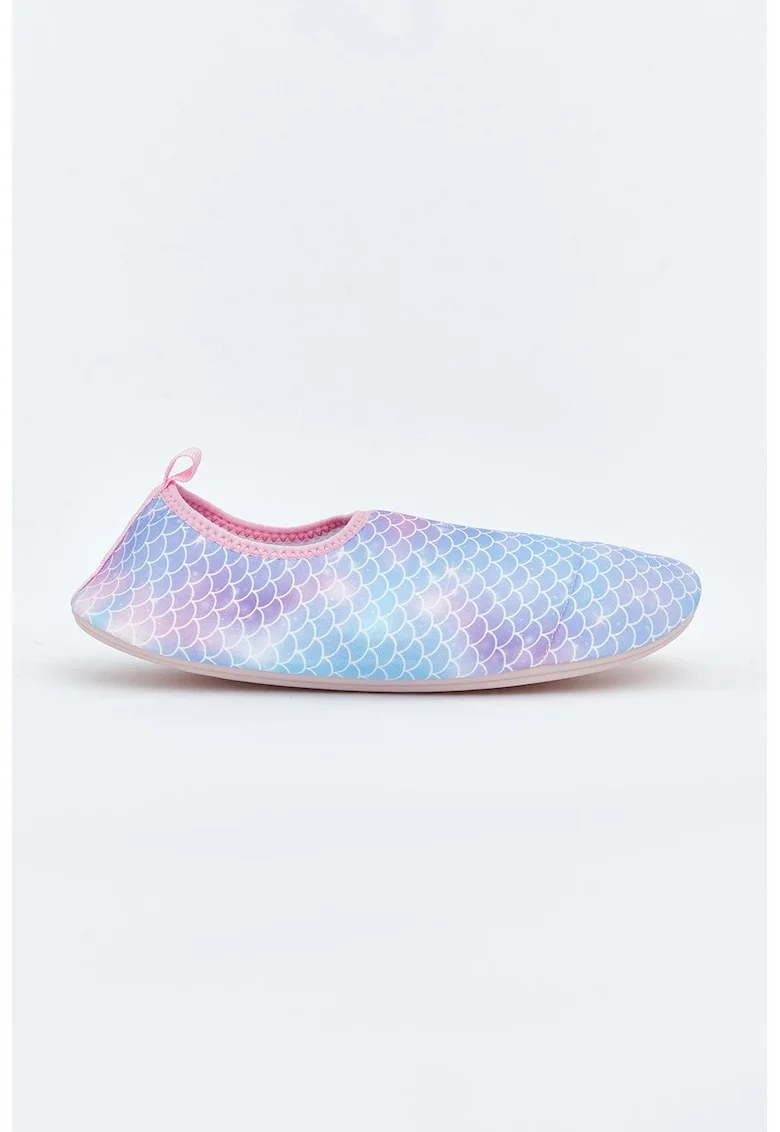 Papuci de apa cu model cu paiete, Albastru pastel/Violet/Roz pastel