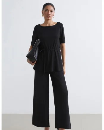 Pantaloni cu croiala ampla, Negru