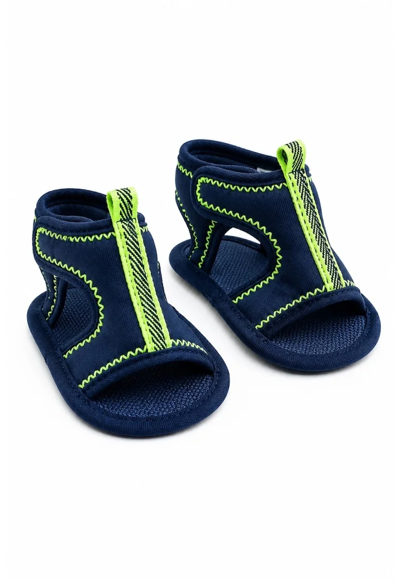Sandale bebe bleumarin tip sport cu scai, usoare si flexibile pentru vara