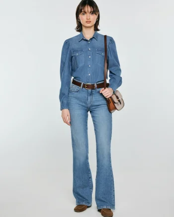 Camasa din denim cu buzunare aplicate Indiana