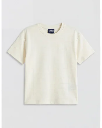 Tricou din bumbac cu model uni, Ecru