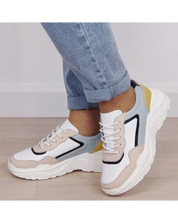 Sneakersi bej din piele naturala 5092 M2 20045, Bej