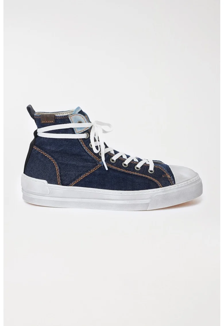 Tenisi din denim cu sireturi