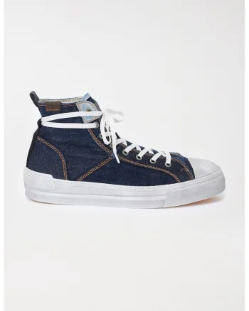 Tenisi din denim cu sireturi