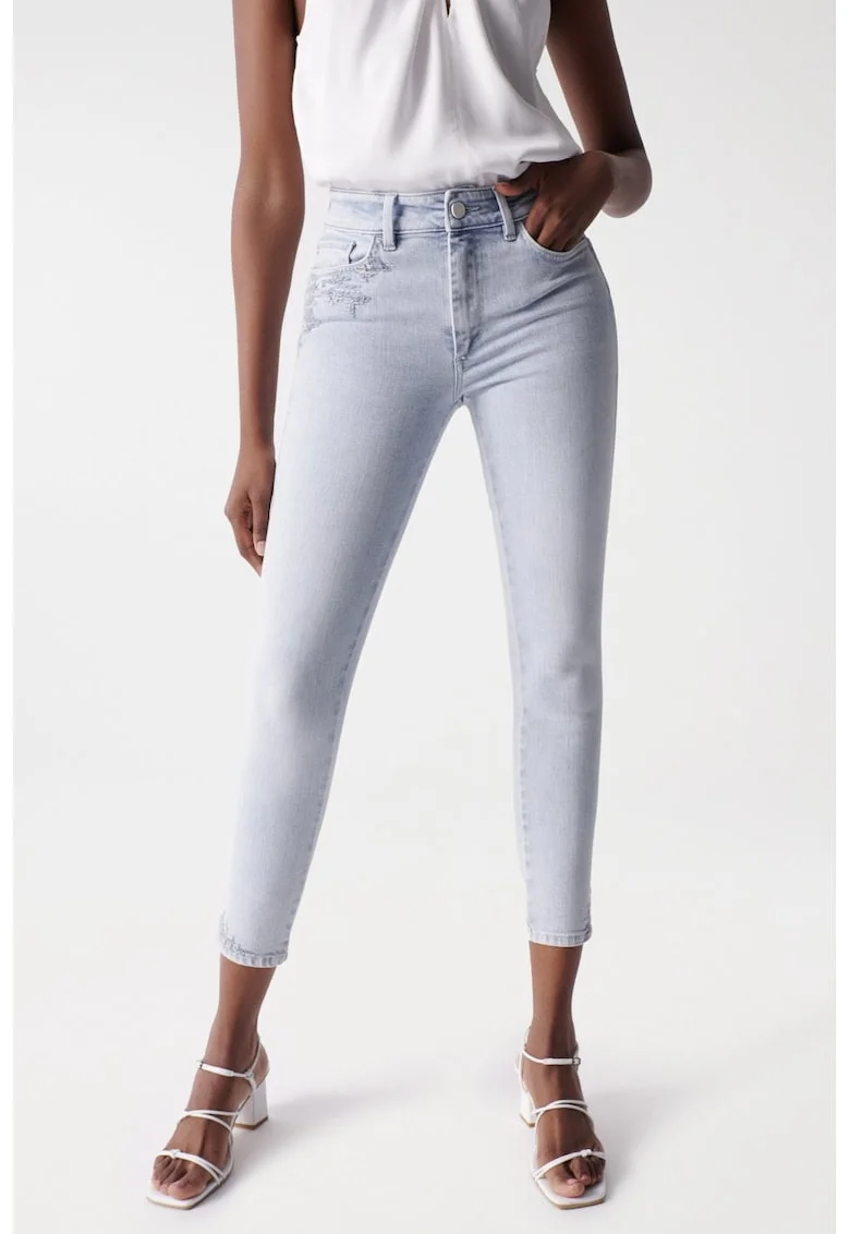 Blugi crop cu croila skinny Destiny,