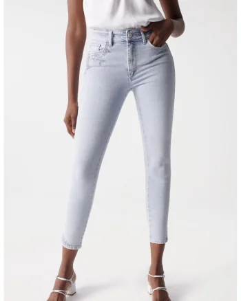 Blugi crop cu croila skinny Destiny,