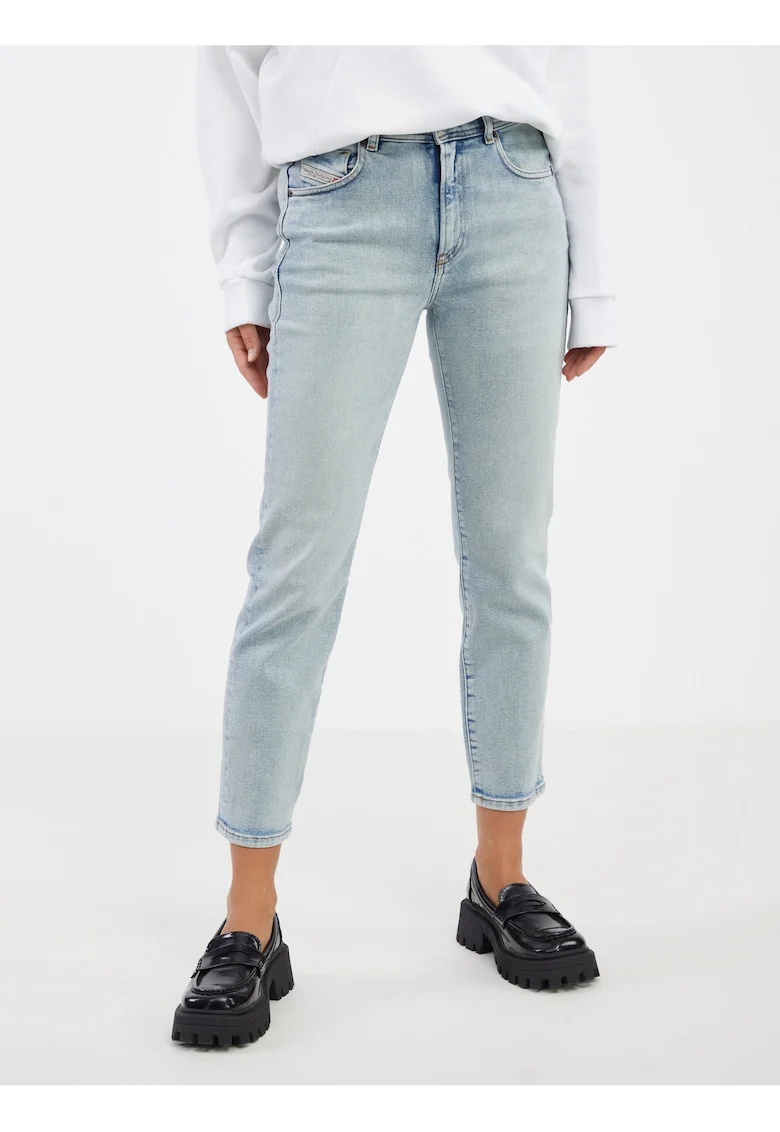 Blugi crop cu croiala skinny fit,