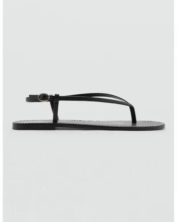 Sandale uni din piele, Negru