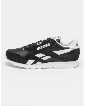 Pantofi sport cu insertii din piele intoarsa Classic, Alb/Negru