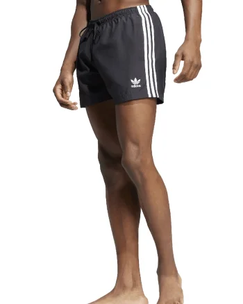 Pantaloni scurti cu snur, pentru inot Adicolor, Alb/Negru