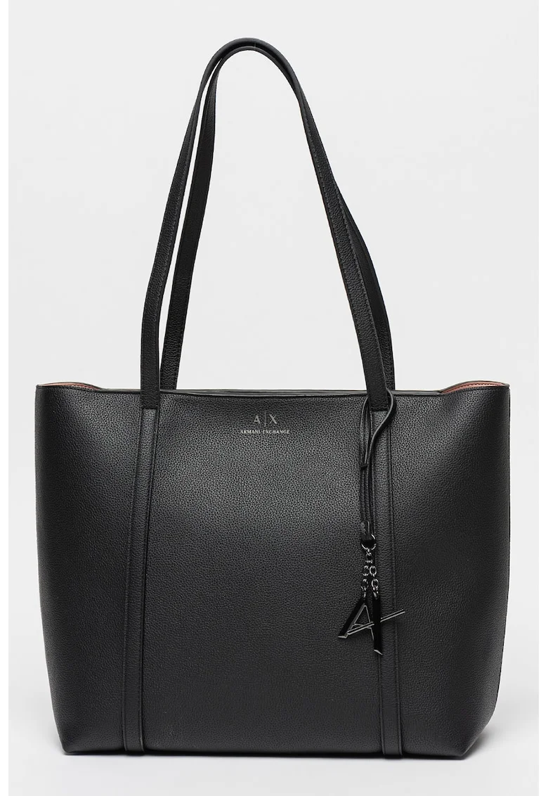 Geanta shopper din piele ecologica, Negru