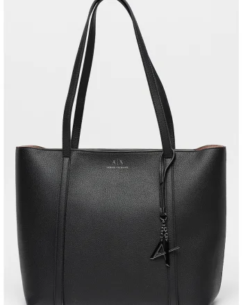 Geanta shopper din piele ecologica, Negru