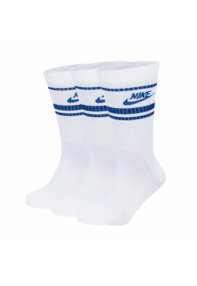 Set de sosete lungi unisex Everyday Essential - 3 perechi, Alb/Albastru