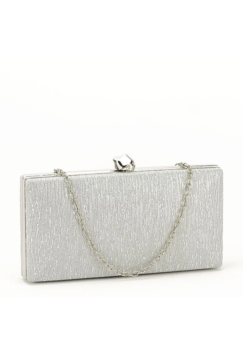 Geanta clutch cu sclipici BYH809 -06 Argintiu Argintiu, Argintiu, 20x10x3