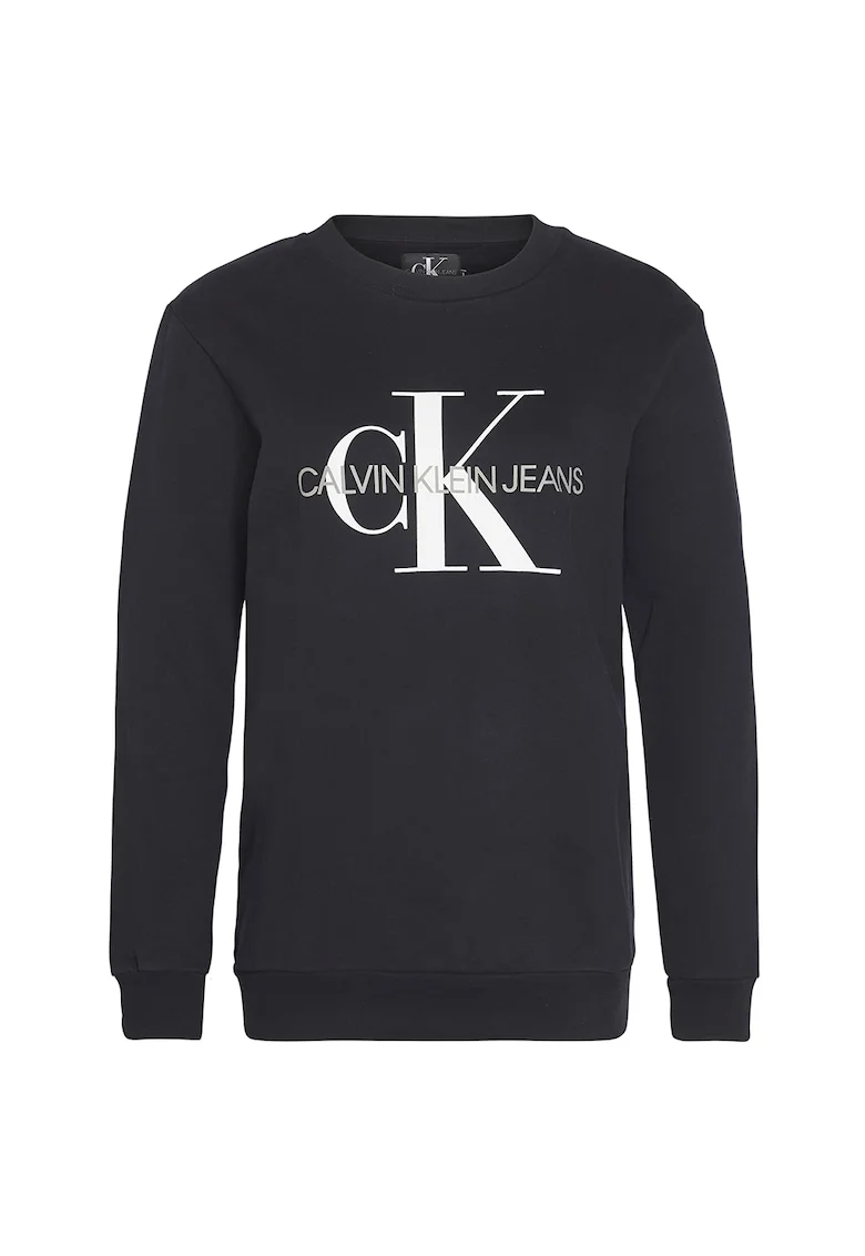 Bluza sport cu imprimeu logo 1, Alb/Negru