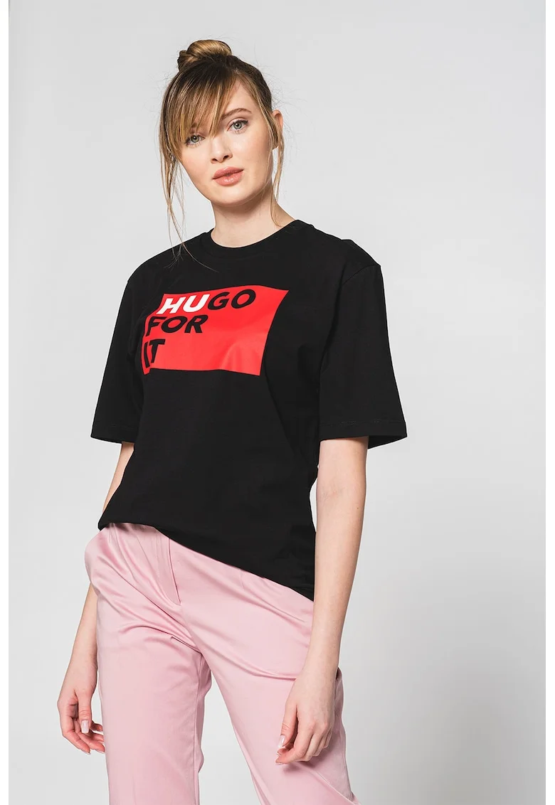 Tricou cu logo, Negru