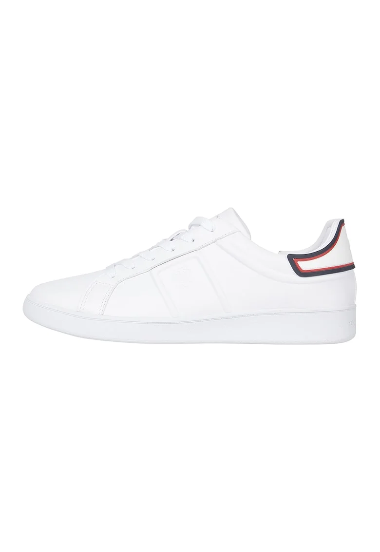 Pantofi sport de piele cu detalii contrastante, Alb