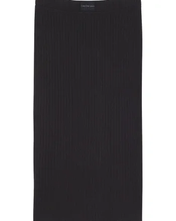 Fusta midi cambrata cu talie elastica, Negru