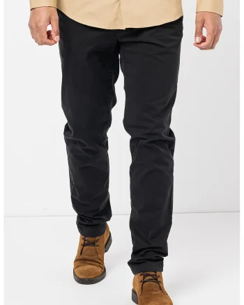 Pantaloni chino slim fit din amestec de bumbac organic, Negru